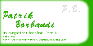 patrik borbandi business card