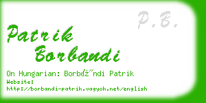 patrik borbandi business card